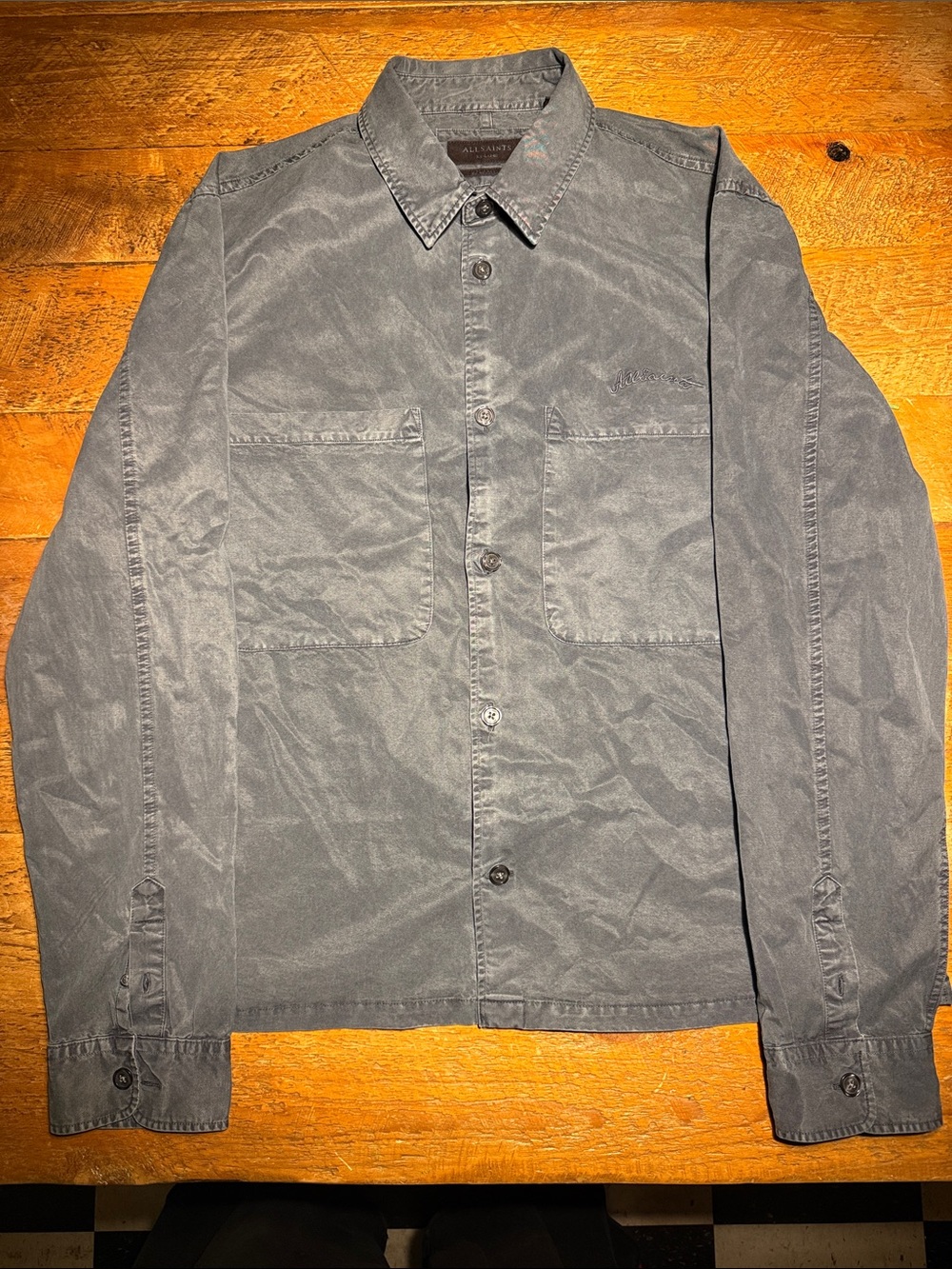All Saints - Men's Blue / Gray Button-Up Shirt / Jacket - Casual Workwear